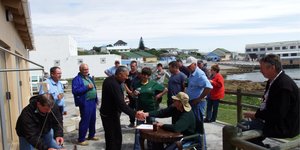 â€˜n Gesellige oomblik tydens die inweegsessie